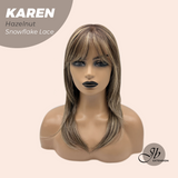 JBEXTENSION 18 Inches Hazelnut Pre-Cut T Part Snowflake Lace Frontlace Glueless Wig KAREN HAZELNUT【BENDY EAR TABS】