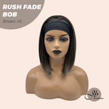 JBEXTENSION 12 Inches Short Hair Brown with Highlight Headband Wig RUSH FADE BOB - BROWN HIGHLIGHT
