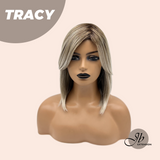 JBEXTENSION 14 Inches Mix Blonde with Dark Root Women Fashion Full Machine Wig TRACY【PERMATEASE】