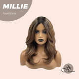 JBEXTENSION 17 Inches Wave Mocha With Dark Root Pre-Cut Frontlace Glueless Wig MILLIE