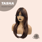 JBEXTENSION 24 Inches Wolf Cut Reddish Brown Women Wig With Bangs TASHA REDDISH BROWN