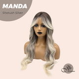 JBEXTENSION 26 pulgadas mezcla rubia con onda corporal de raíz oscura con flequillo MANDA