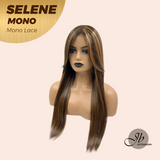 HOT OF SEASON -  SELENE MONO Monofilament Handmade Wig 6X5 Full Monofilament Hand Tied Top Wig 25 Inches Caramel Mono Lace Wig With Anti-slip Silicone Strips Glueless Wig SELENE MONO