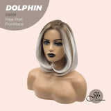 JBEXTENSION 12 Inches Bob Cut Mix Color With Highlight Free Part Pre-Cut Frontlace Wig DOLPHIN LATTé