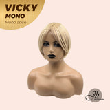 JBEXTENSION VICKY MONO Full Monofilament Wig 8 Inches Pink Blonde Full Mono Lace Wig VICKY MONO