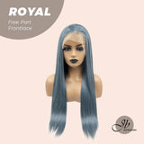 Get this look with our ROYAL- 30 Inches Haze Blue Straight Lace Front Wig.Pre Plucked 6*14 HD Transparent Lace Frontal  Glueless Wig ROYAL