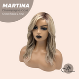 [PRE-ORDER] JBEXTENSION 17 Inches Wave Champagne Gold Pre-Cut Side Part Snowflake Lace Frontlace Glueless Wig MARTINA CHAMPAGNE GOLD【BENDY EAR TABS】