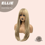 JBEXTENSION 26 Inches Scalpiana Bubble Tea Wolf Cut 3.5X4 Hard Silky Top Natural Scalp Effect Wig With Bangs ELLIE BUBBLE TEA Silk Top