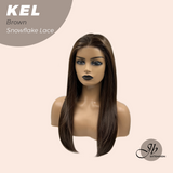 JBEXTENSION 22 Inches Brown Pre-Cut Snowflake Lace Frontlace Glueless Wig KEL BROWN