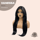 JBEXTENSION 26 Inches Curly Black Pre-Cut Frontlace Wig VANESSA BLACK