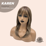 JBEXTENSION 18 Inches Hazelnut Pre-Cut T Part Snowflake Lace Frontlace Glueless Wig KAREN HAZELNUT【BENDY EAR TABS】