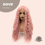 JBEXTENSION 28 Inches Extra Curly Pink Long Pre-Cut Frontlace Glueless Wig DOVE