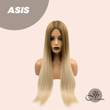 JBEXTENSION 26 Inches Light Blonde With Brown Root Straight Wig ASIS