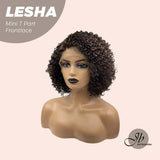 JBEXTENSION 12 Inches Deep Curly Brown Side Part Mini T Part Frontlace Glueless Wig LESHA