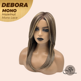 JBEXTENSION DEBORA MONO Monofilament Handmade Wig 6X5 Full Monofilament Hand Tied Top Wig 20 Inches Hazelnut Mono Lace Wig With Anti-slip Silicone Strips Glueless Wig DEBORA MONO HAZELNUT【BENDY EAR TABS】