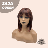 JBEXTENSION 12 Inches Red Short Women Fashion Wig With Bangs JAJA QUEEN RED【PLUS PERMATEASE】【BENDY EAR TABS】