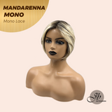 JBEXTENSION MANDARENNA MONO Full Monofilament Handmade Full Lace Full Hand Tied Wig 8 Inches Dark Blonde Mono Lace Handmade Futura Fiber Wig With Anti-slip Silicone Strips Glueless Wig MANDARENNA MONO