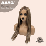 JBEXTENSION 25 Inches Hazelnut Blonde Highlight Pre-Cut Snowflake Lace Frontlace Glueless Wig DARCI HAZELNUT【PERMATEASE】