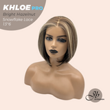 JBEXTENSION 12 Inches Bob Cut Bright Hazelnut Pre-Cut 13X6 Free Part Snowflake Lace Frontlace Glueless Wig KHLOE PRO - BRIGHT HAZELNUT【BENDY EAR TABS】