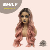 JBEXTENSION GENERATION FIVE 26 Inches Curly Ombre Pink Women Wig Without Bangs EMILY G5