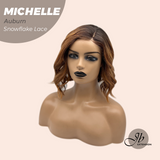 JBEXTENSION 10 Inches Auburn Pre-Cut Side Part Snowflake Lace Frontlace Glueless Wig MICHELLE AUBURN