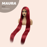 JBEXTENSION 38 Inches Super Long Straight Red Pre-Cut Frontlace Wig MAURA RED