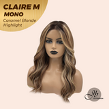 [PRE-ORDER] JBEXTENSION CLAIRE MONO CARAMEL BLONDE HIGHLIGHT Partial Monofilament Wig 22 Inches Caramel Blonde Highlight Partial Mono Lace Glueless Wig Claire Mono Caramel Blonde Highlight