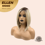 JBEXTENSION ELLEN MONO Full Monofilament Handmade Full Lace Full Hand Tied Wig 12 Inches Blonde Mono Lace Handmade Futura Fiber Wig Glueless Wig ELLEN MONO