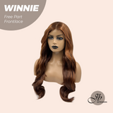 JBEXTENSION 26 Inches Copper Curly Fiber X, Tangle Less Pre-Cut Free Part Frontlae Glueless Wig WINNIE