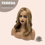 [PRE-ORDER] JBEXTENSION 18 Inches Caramel Blonde Highlight Pre-Cut Snowflake Lace Frontlace Glueless Wig TERESA CARAMEL BLONDE HIGHLIGHT【PERMATEASE】