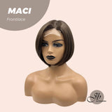 JBEXTENSION 10 Inches Bob Cut Brown Side Part Frontlace Glueless Wig MACI