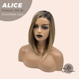 JBEXTENSION 12 Inches Shatush Mix Blonde Pre-Cut Side Part Snowflake Lace Frontlace Glueless Wig ALICE SHATUSH MIX BLONDE