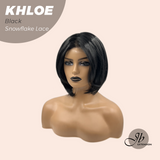 Nichole's Selection -12 Inches Bob Cut Black Pre-Cut Snowflake Lace Frontlace Glueless Wig KHLOE BLACK