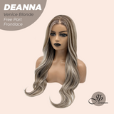 JBEXTENSION 28 Inches Long Venice Blonde Curly Pre-Cut Free Part Frontlace Glueless Wig DEANNA VENICE BLONDE