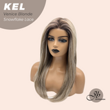 JBEXTENSION 22 Inches Venice Blonde Pre-Cut Snowflake Lace Frontlace Glueless Wig KEL VENICE BLONDE【PERMATEASE】【BENDY EAR TABS】