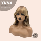 JBEXTENSION 12 Inches Scalpiana Hazelnut 3.5X4 Hard Silky Top Natural Scalp Effect Women Wig With Bangs YUNA HAZELNUT