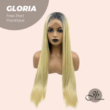 JBEXTENSION 30 Inches Blonde With Dark Root Extra Long Straight Lace Front Wig.Pre Plucked 6*14 HD Transparent Lace Frontal Glueless Wig GLORIA