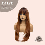 [PRE-ORDER] JBEXTENSION 26 Inches Copper Wolf Cut 3.5X4 Hard Silky Top Natural Scalp Effect Wig With Bangs ELLIE COPPER Silk Top