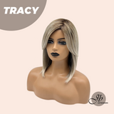 JBEXTENSION 14 Inches Mix Blonde with Dark Root Women Fashion Full Machine Wig TRACY【PERMATEASE】