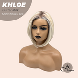 JBEXTENSION 12 Inches Bob Cut Butter Milk Pre-Cut Snowflake Lace Frontlace Glueless Wig KHLOE BUTTER MILK【PERMATEASE】