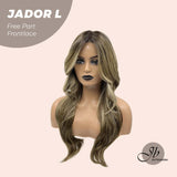 Nichole's Selection -24 Inches Blonde Highlight Curly Lace Front Wig.Pre Plucked 13*4 HD Transparent Lace Frontal Handmade Futura Fiber Swiss Lace Synthetic Fiber Pre-Cut Lace Glueless Wig JADOR L