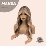 JBEXTENSION 26 pulgadas mezcla rubia con onda corporal de raíz oscura con flequillo MANDA