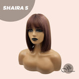 JBEXTENSION 12 Inches Bob Cut Mix Dark Pink Straight Short Wig SHAIRA S