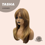 JBEXTENSION 24 Inches Wolf Cut Caramel Women Wig With Bangs TASHA CARAMEL