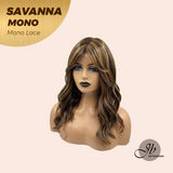 [PRE-ORDER] JBEXTENSION SAVANNA MONO Full Monofilament Wig 16 Inches Brown With Highlight Wave Mono Lace Wig With Anti-slip Silicone Strips Glueless Wig SAVANNA MONO