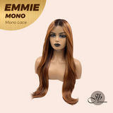 JBEXTENSION EMMIE MONO Monofilament Handmade Wig 6X5 Full Monofilament Hand Tied Top Wig 26 Inches Auburn Curly Mono Lace Wig With Anti-slip Silicone Strips Glueless Wig EMMIE MONO