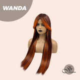 JBEXTENSION 30 Inches Copper Straight Wig With Bangs WANDA