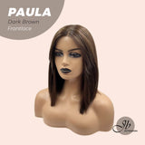 [PRE-ORDER] JBEXTENSION 12 Inches Bob Cut Chocolate Brown Straight Pre-Cut Frontlace Wig PAULA DARK BROWN