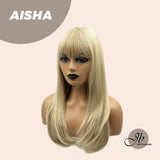 JBEXTENSION 24 Inches Light Blonde Women Wig With Bangs AISHA