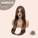 JBEXTENSION 26 Inches Straight Mocha Pre-Cut Frontlace Glueless Wig CAROLYN MOCHA